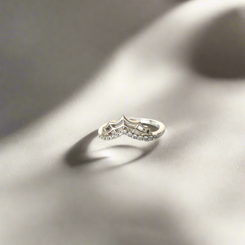 925 Pure Silver Princess Crown Ring for Her