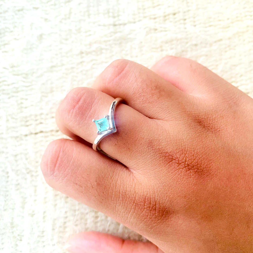 Natural Emerald 925 Pure Silver Ring