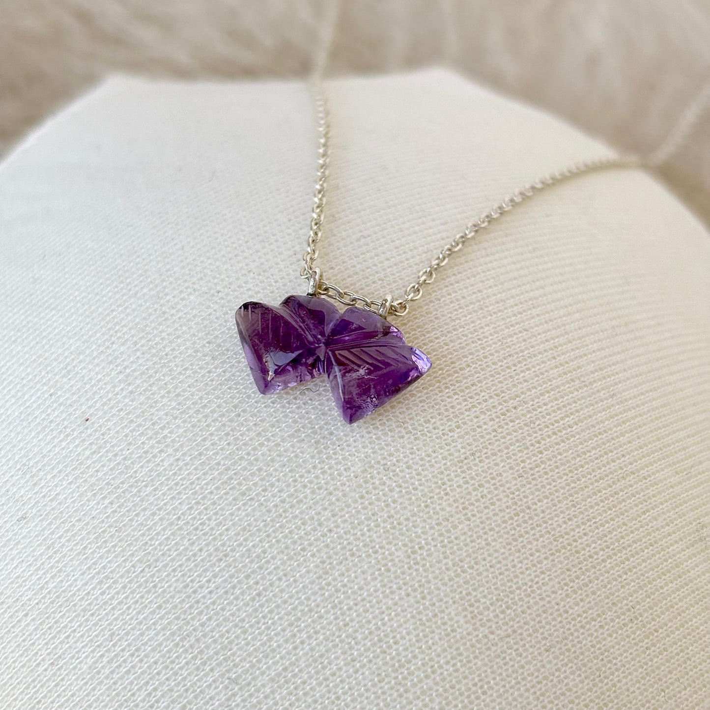 925 Pure Silver Natural Amethyst Pendant Necklace