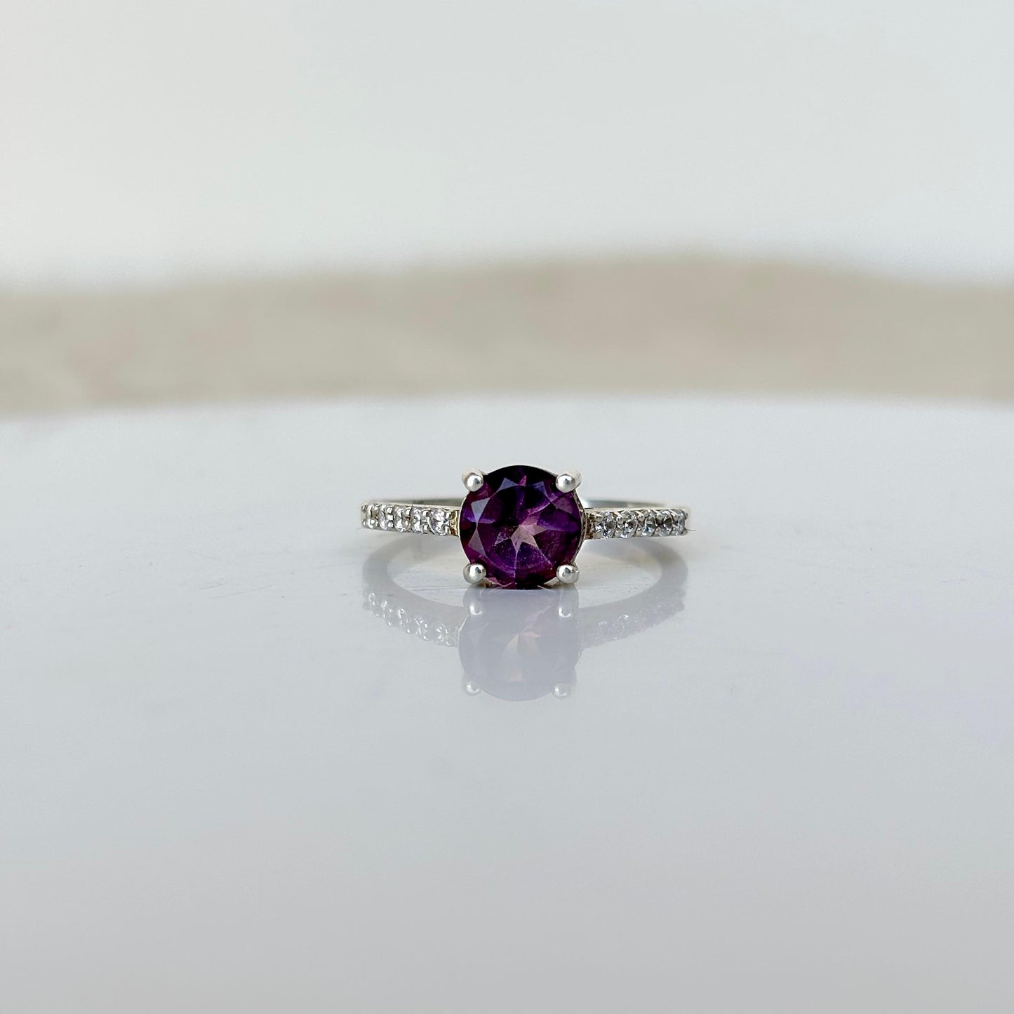 Deep Violet Majesty- 925 Silver Dark Natural Amethyst Ring