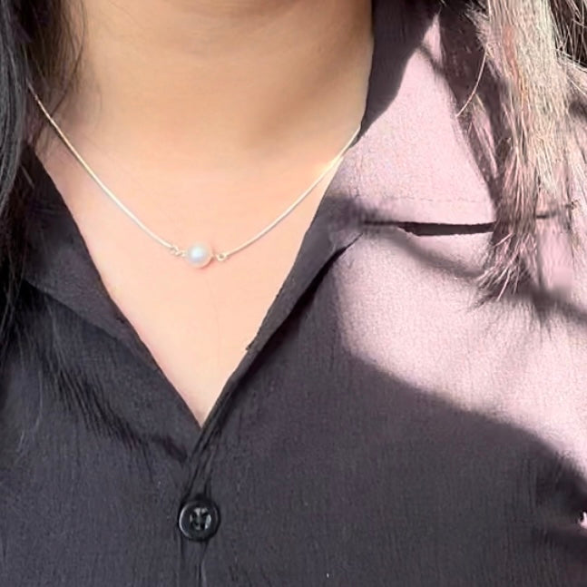 925 Silver Natural Pearl Pendant Necklace