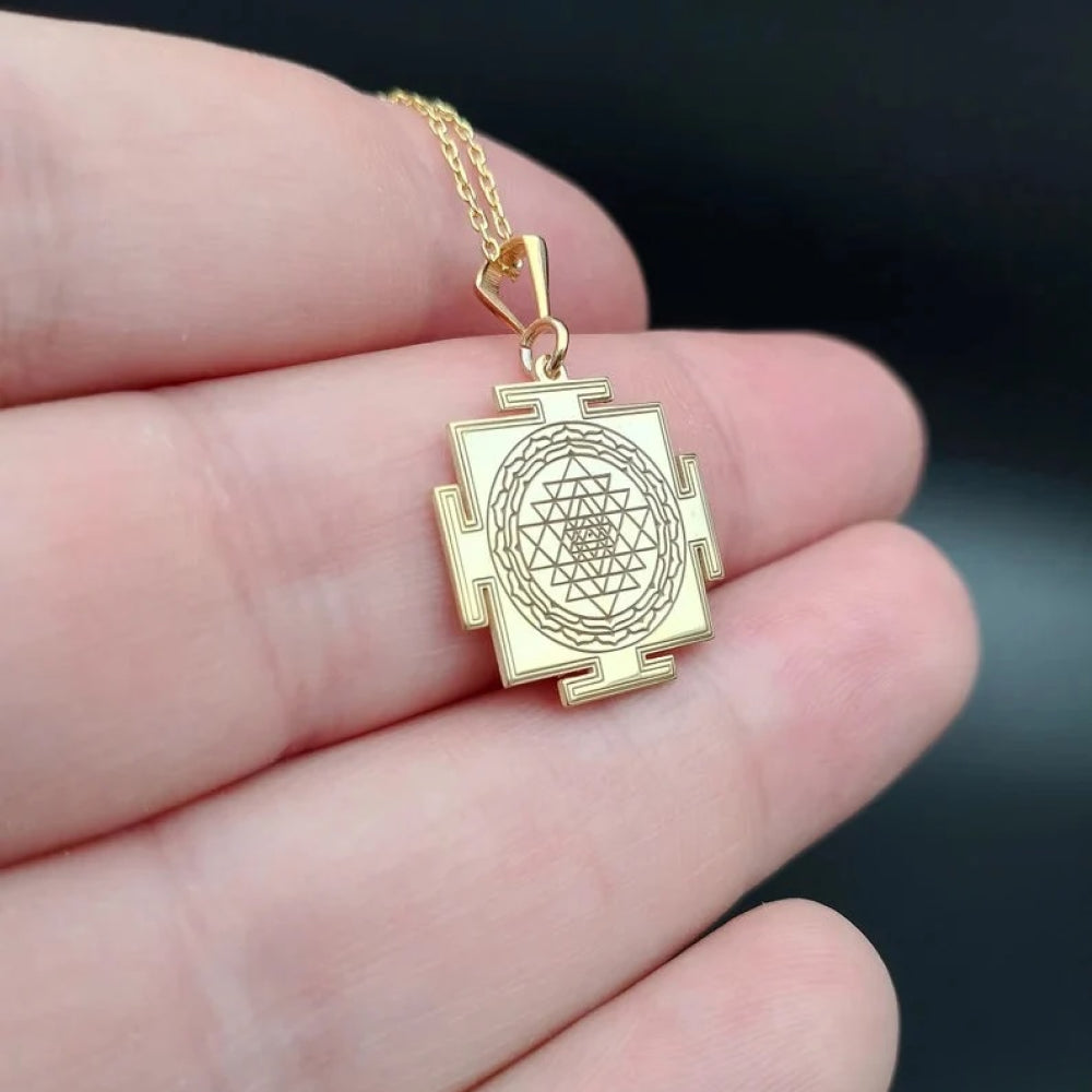 925 Silver Sriyantra Sacred Geometry Necklace