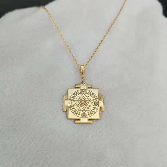 925 Silver Sriyantra Sacred Geometry Necklace