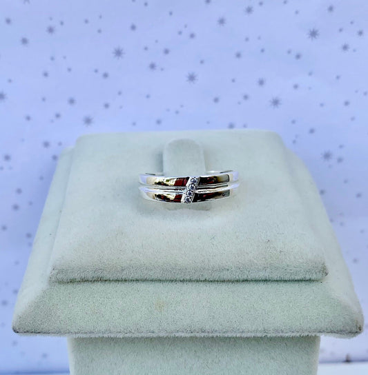 Moissanite Diamond Band- 925 Pure Silver Minimalistic Ring