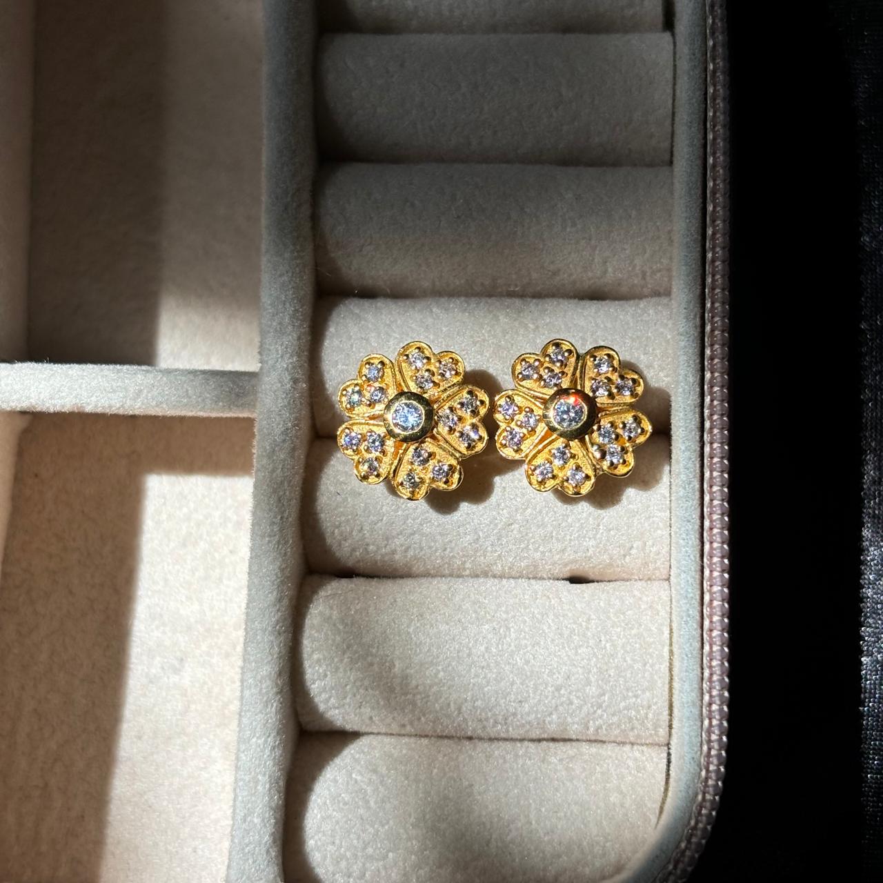 925 Pure Silver 22k Gold Plated Earrings