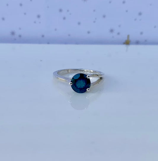 925 Pure Silver Natural Zambian Emerald Ring