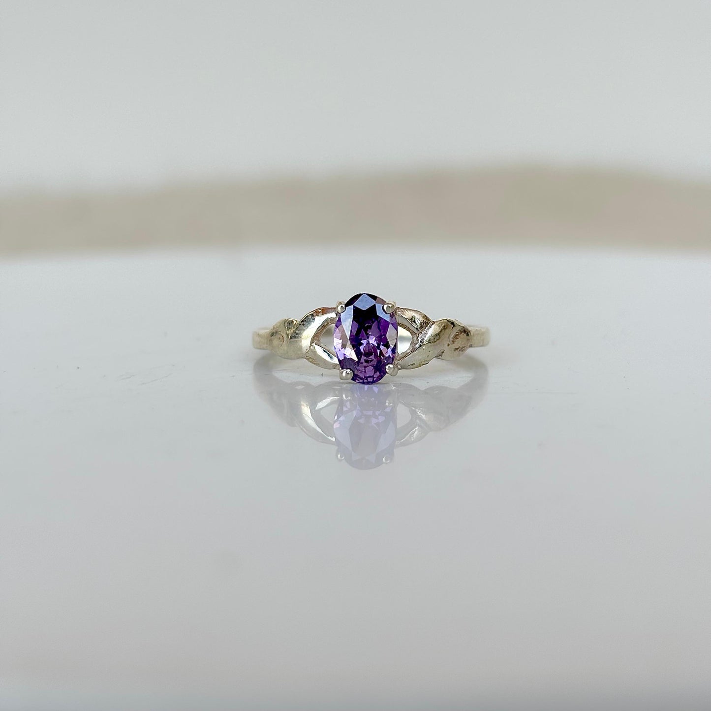 925 Pure Silver Natural Amethyst Ring