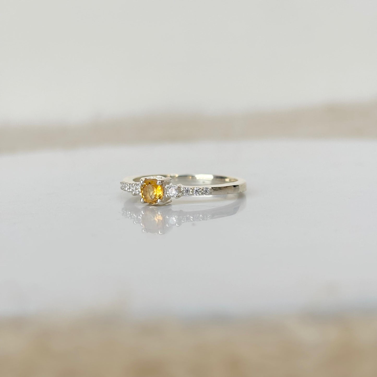 925 Pure Silver Natural Citrine Ring