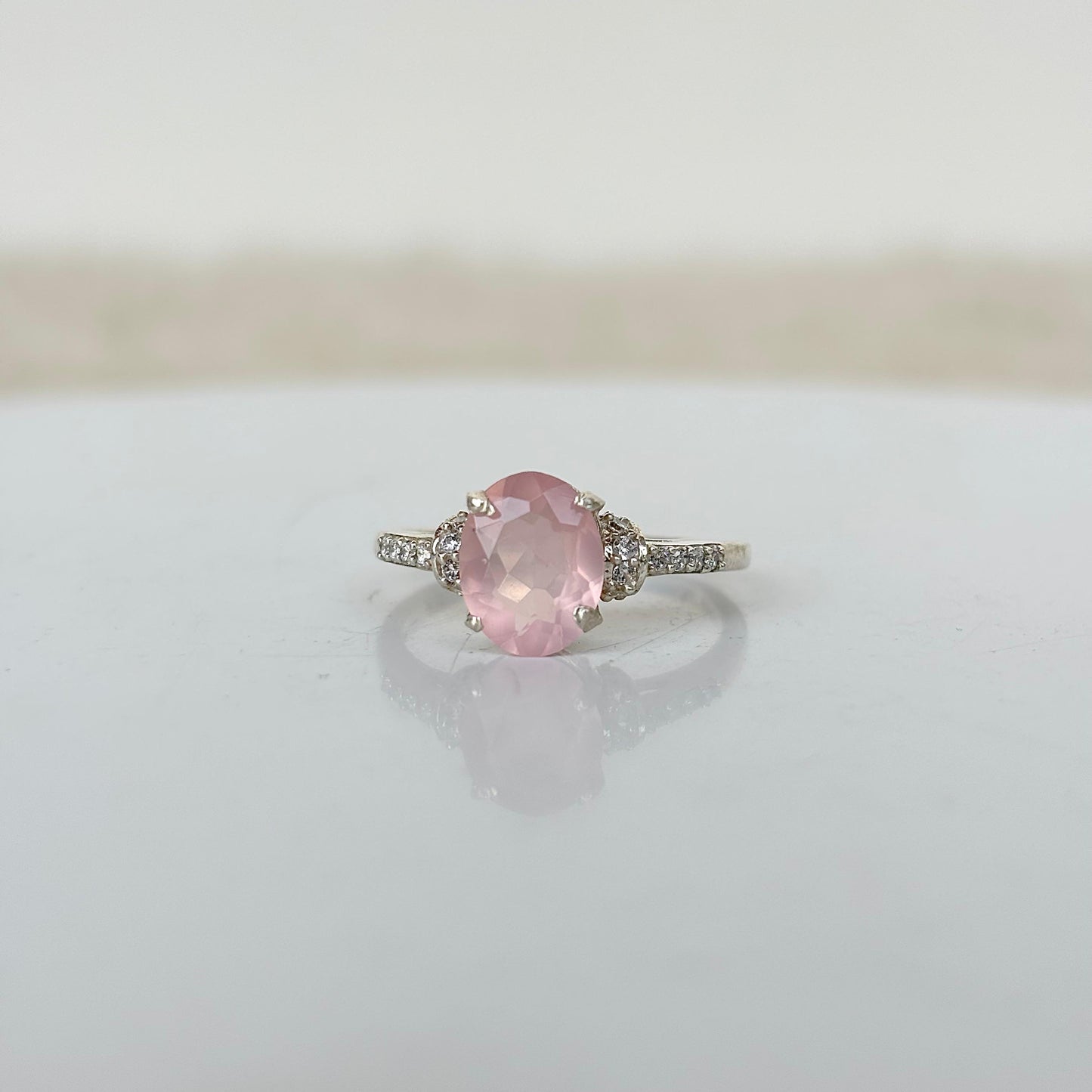 925 Pure Silver Natural Rose Quartz