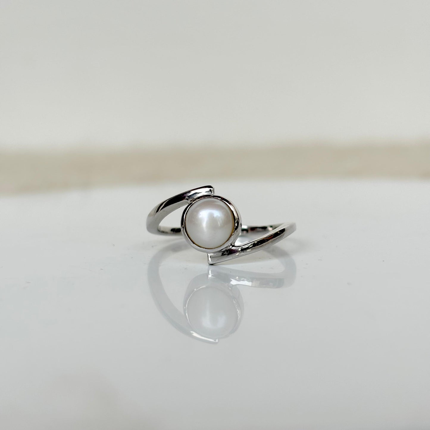 Natural Freshwater Pearl Ring 925 Silver Pearl June Birthstone Ring