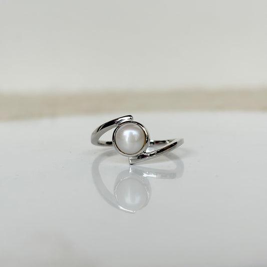 Natural Freshwater Pearl Ring 925 Silver Pearl June Birthstone Ring