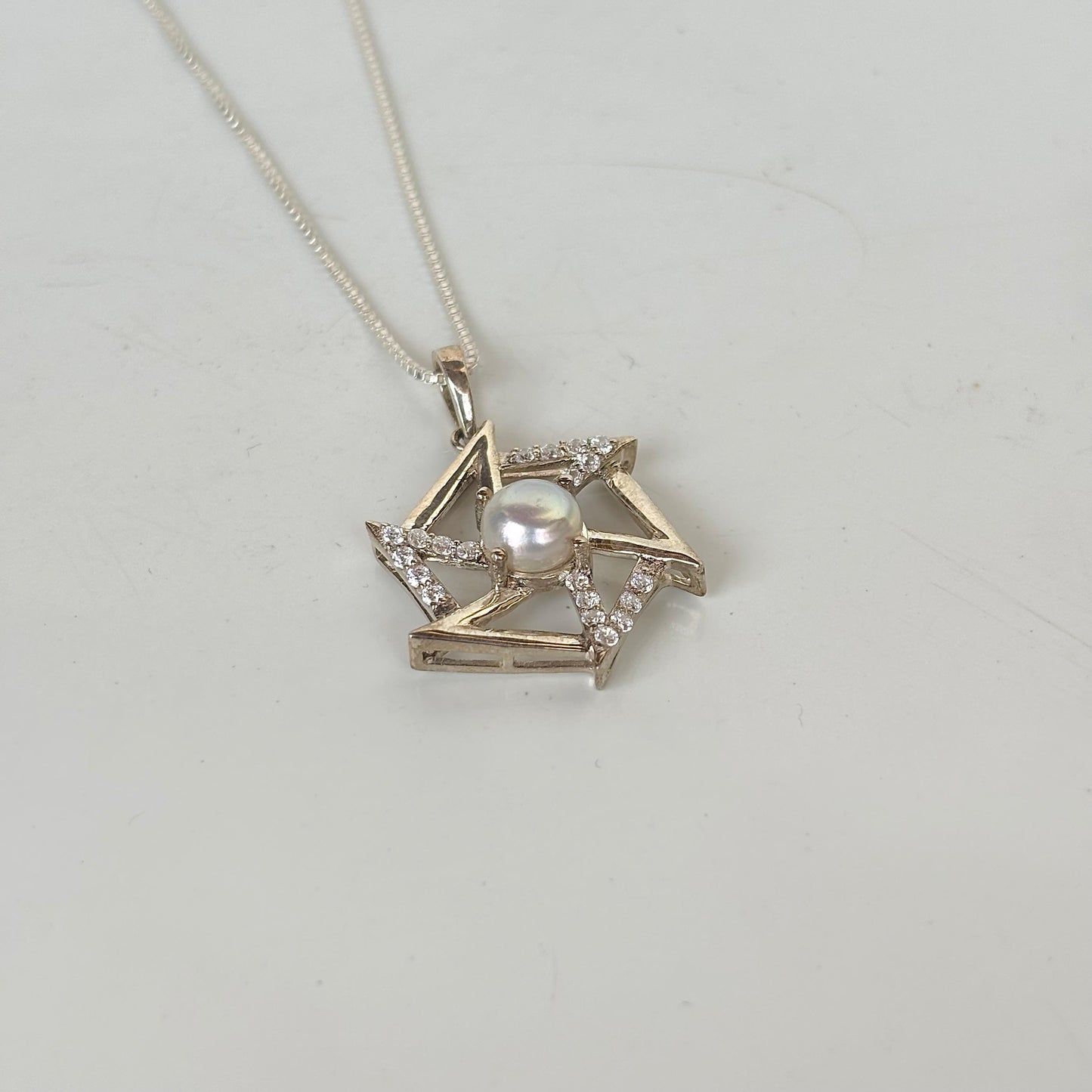 Pure Grace - 925 Silver Natural Pearl Pendant Necklace