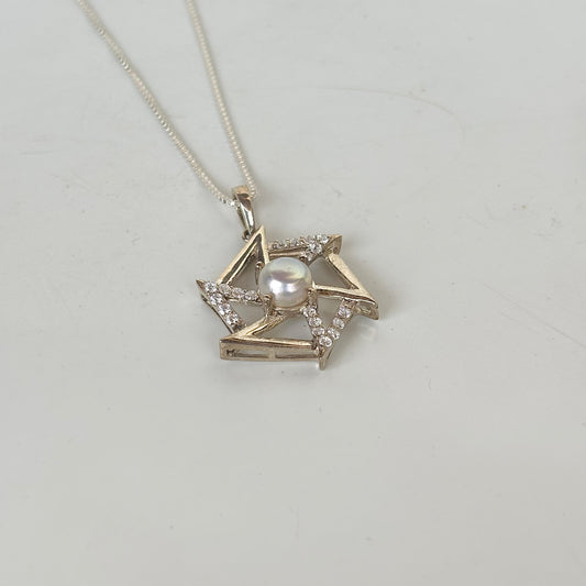 Pure Grace - 925 Silver Natural Pearl Pendant Necklace