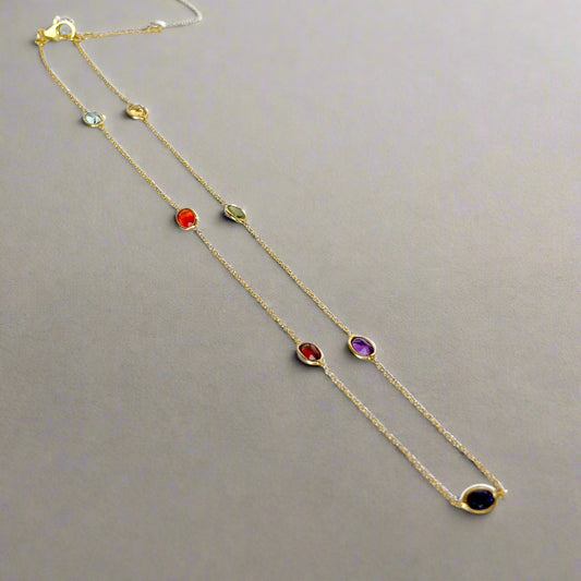 925 sterling silver 7 chakra necklace with healing crystals – handcrafted spiritual jewelry