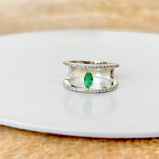 925 Silver Natural Emerald Ring - Bold & Beautiful