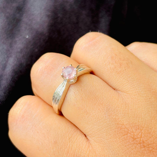 Elegance in Natural Pink-The Rose Quartz Ring
