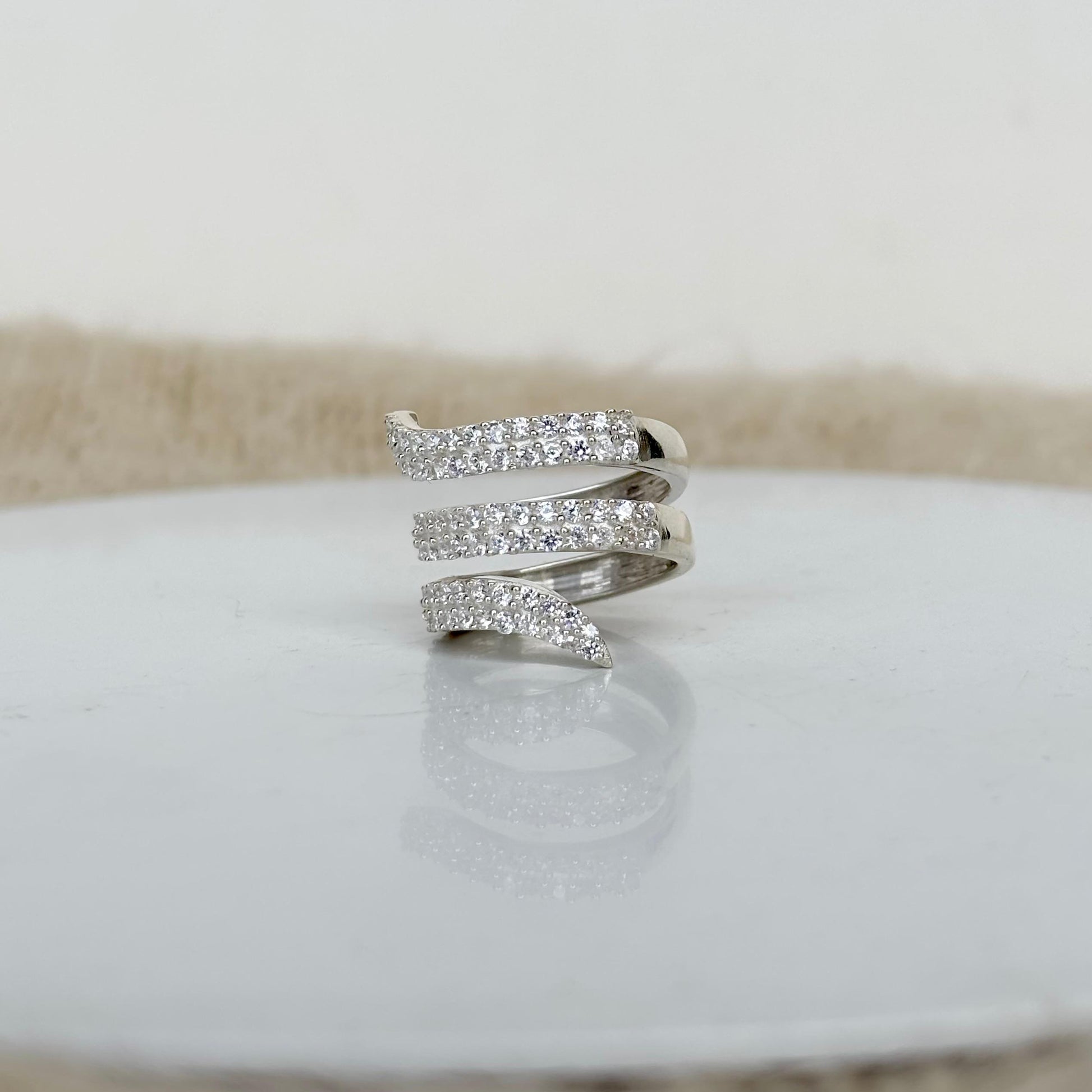 Sterling silver snake ring with twisted design – bold and elegant handcrafted jewelry