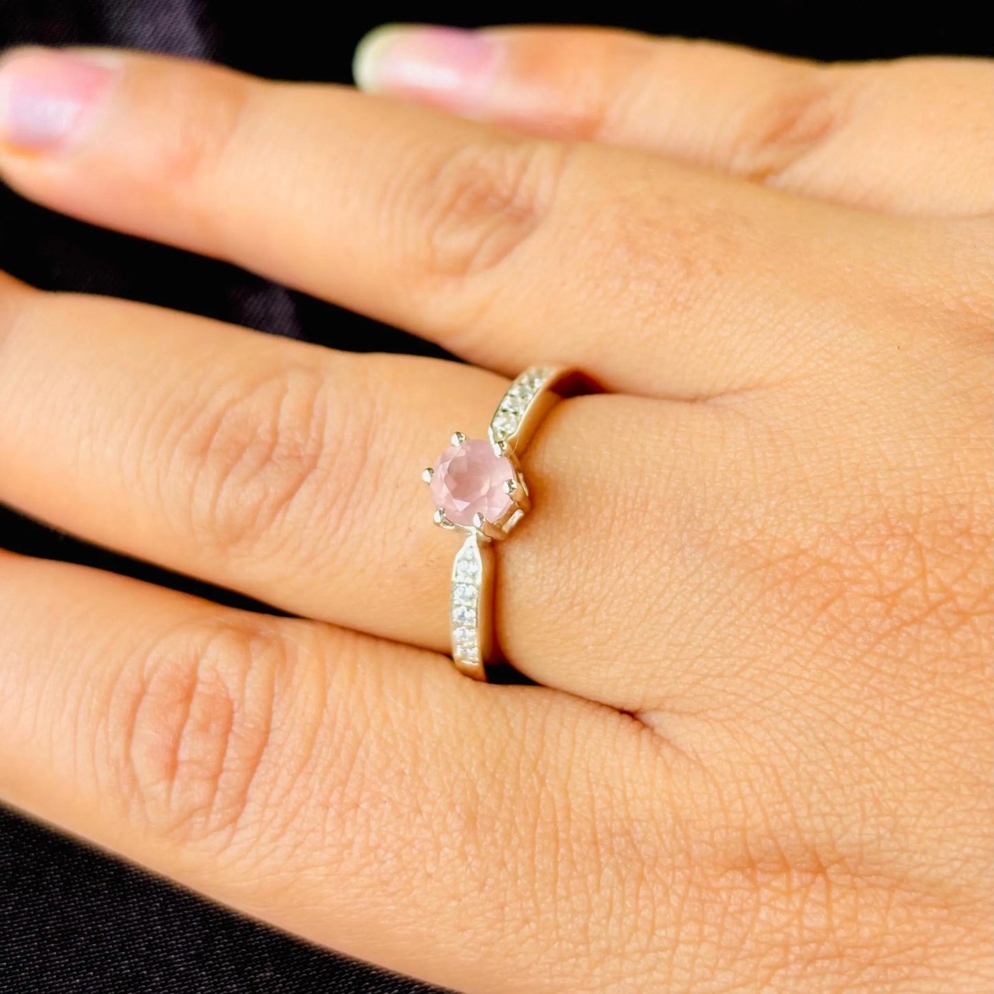 The Timeless Rose Quartz Ring-Whispers of Love