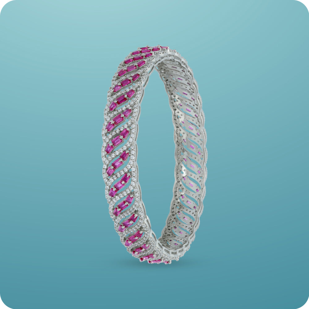 Pure 925 Silver Gemstone Bangle