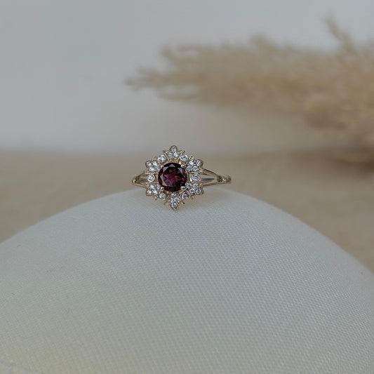925 Pure Silver Natural Pink Tourmaline Cocktail Ring