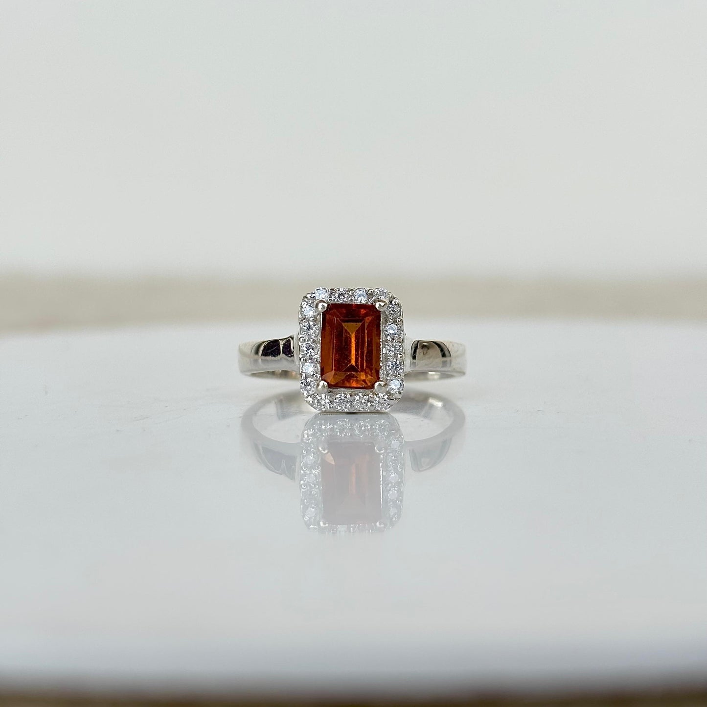 925 sterling silver natural hessonite garnet ring – oval-cut Gomed gemstone jewelry