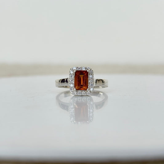 925 sterling silver natural hessonite garnet ring – oval-cut Gomed gemstone jewelry