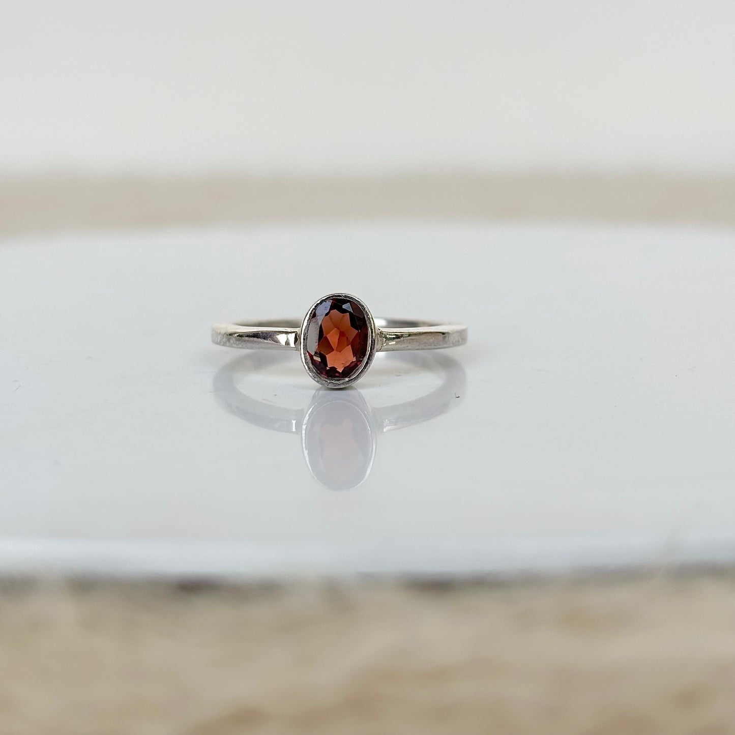 Natural hessonite garnet ring in 925 sterling silver – Gomed gemstone for astrology and healing