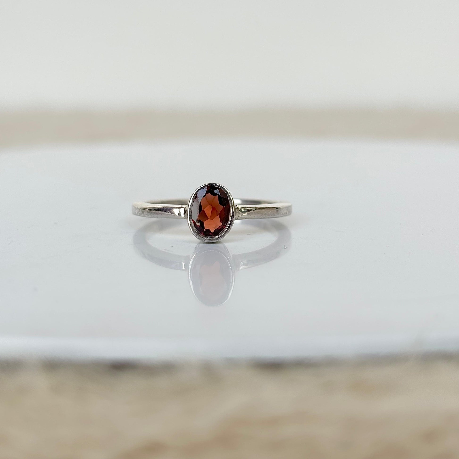 Natural hessonite garnet ring in 925 sterling silver – Gomed gemstone for astrology and healing